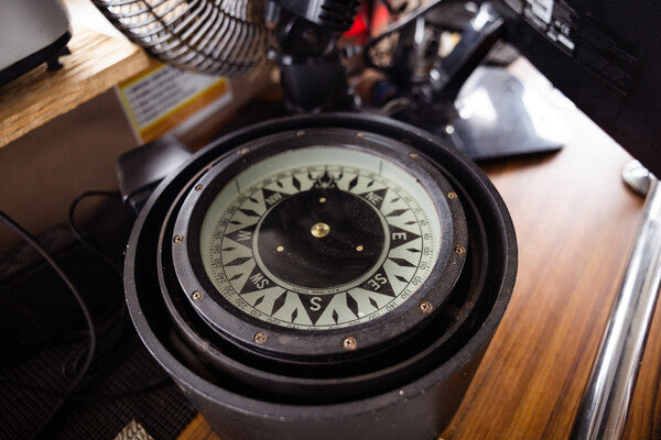 A close look at the ship compass