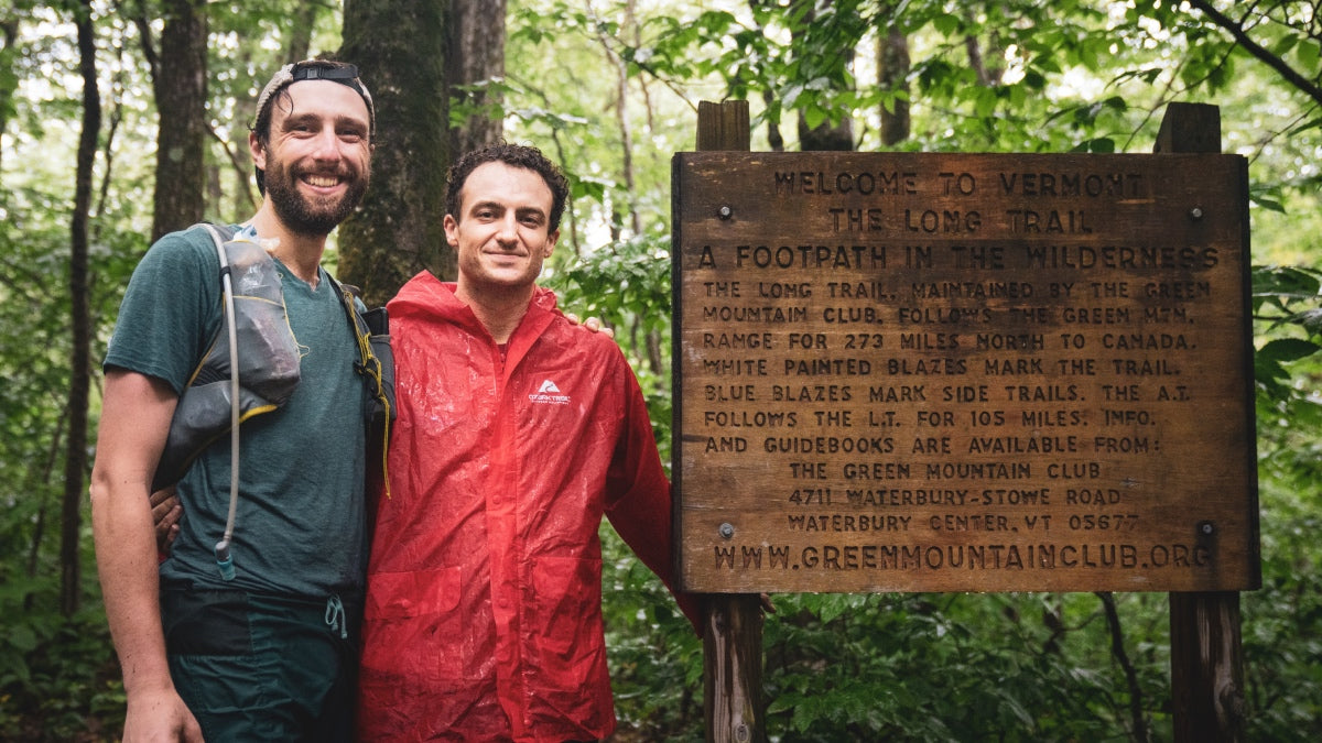 A wooden sign welcoming you to Vermont's Long Trail