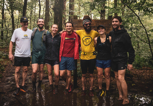 Ben's Team standing at the finish of the Long Trail