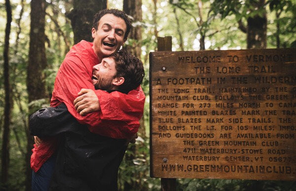 Ben and Owen hugging and crying at the end of the Long Trail