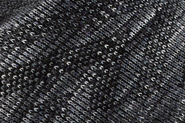 A close up look at the repeating pattern on our space gray space dye socks