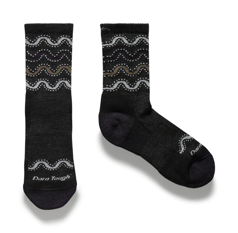 The Wandering stripe sock laid out flat