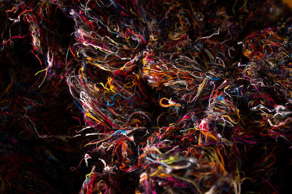 Closeup of merino wool fibers