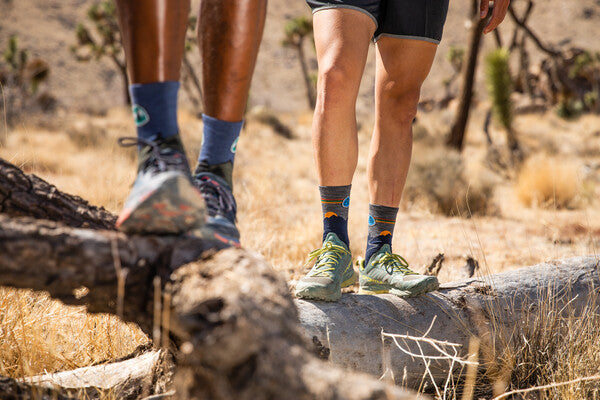 Hikers in the southwest wearing lightweight hiking socks