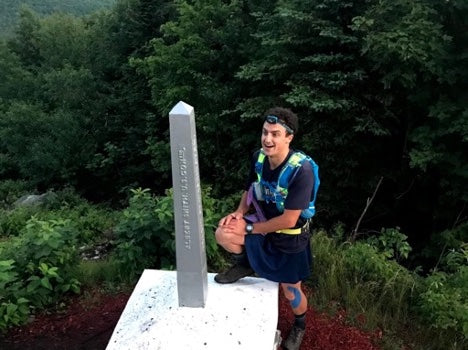Ben at the northern terminus of the Long Trail