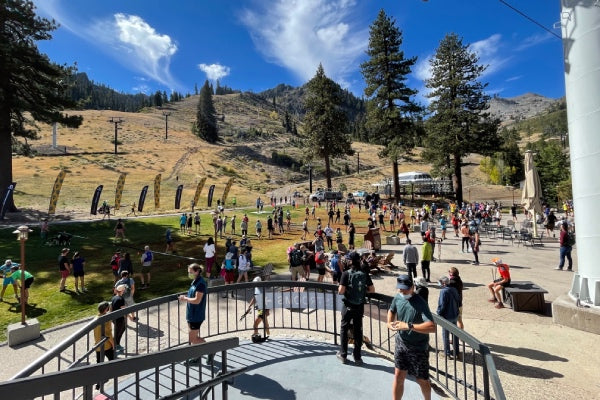 People getting ready for the Broken Arrow Race in Squaw Valley