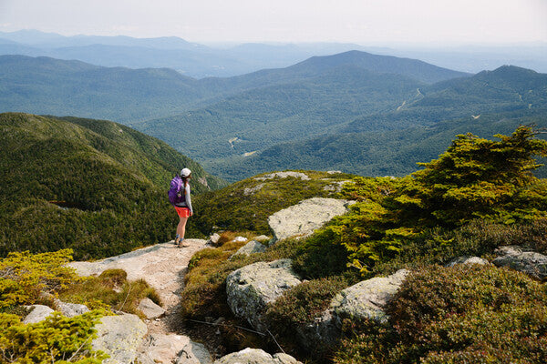 Hiker on a Ridgeline in Vermont's Green Mountains