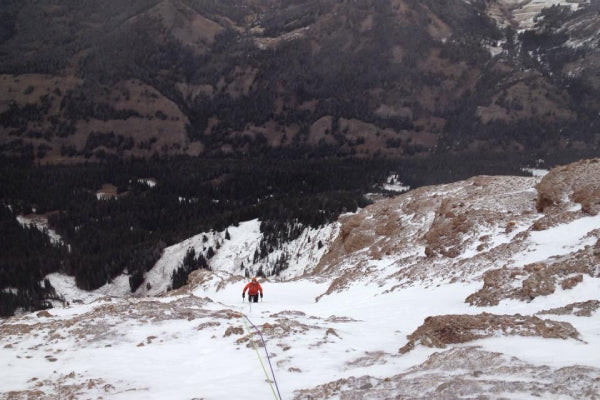 Kevin headed up a snowy mountain