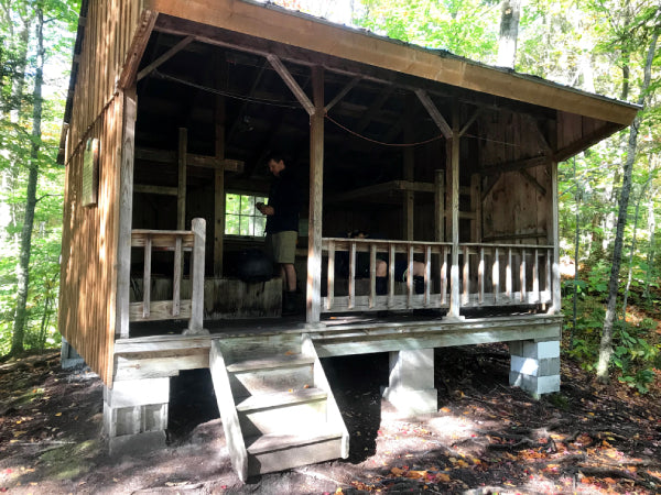 Looking into a shelter along the Long Trail