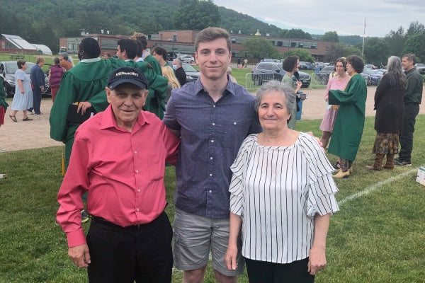 Denis Palic with his grandma and grandpa