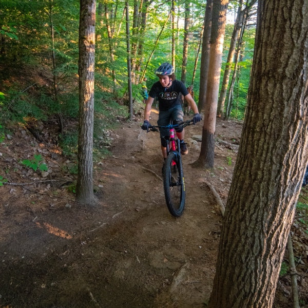 Mountain biker coming up the trail