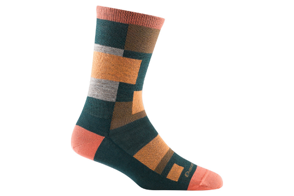 The Women's Renew overstock socks in bottle green, pink, and orange