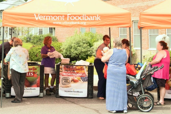 The Vermont Foodbank boot giving away food to those in need