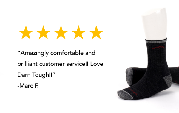 Review reading "amazingly comfortable and brilliant customer service"