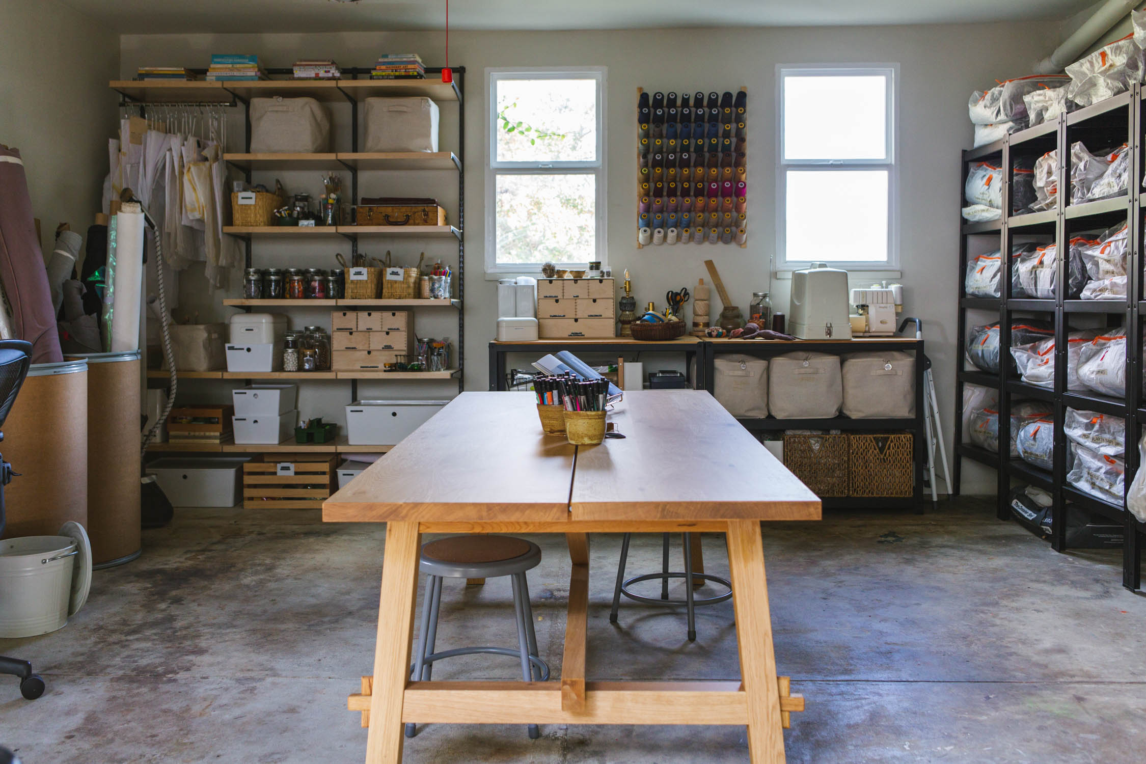 An organized art studio