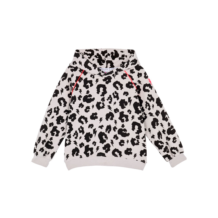 Scamp & Dude: Kids hoodie - pale grey leopard and lightning bolt — Indi ...