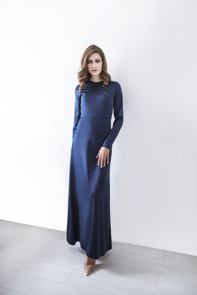 navy maxi occasion dress