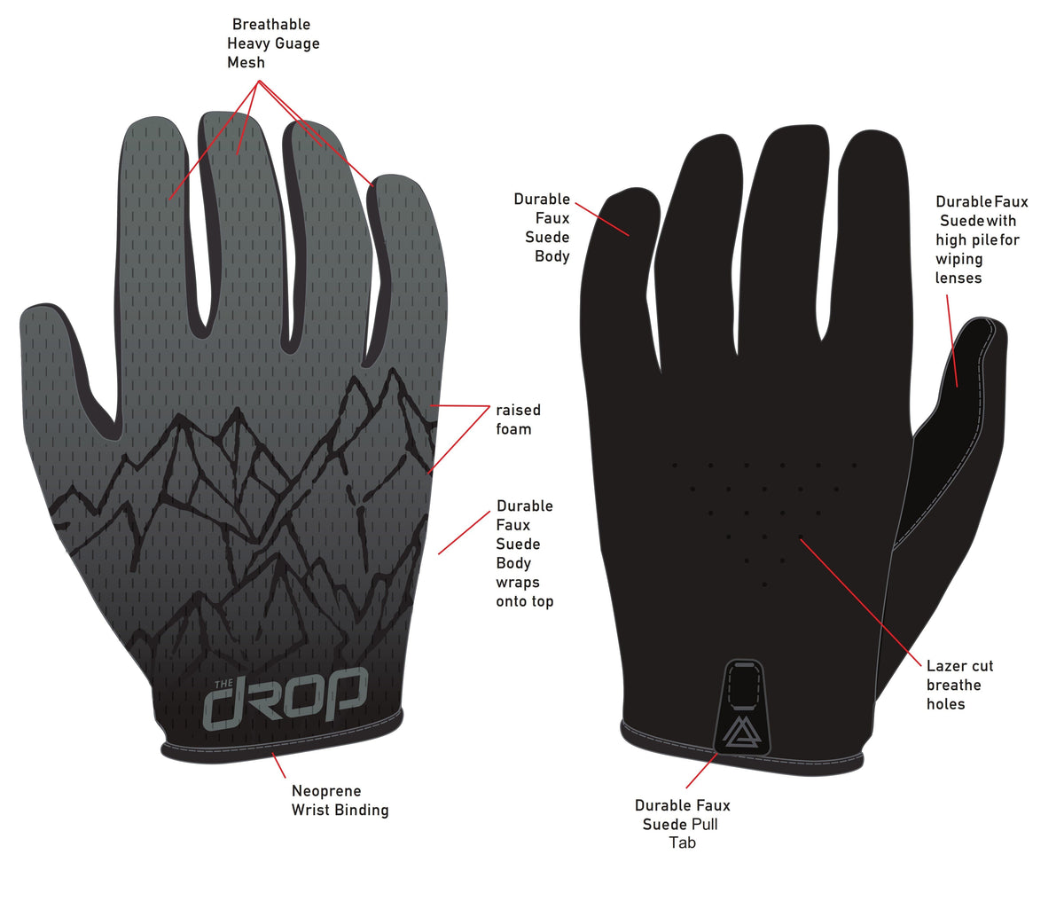 Mountain Bike Gloves | Cycling Gloves | Biking Gloves - The Drop MTB