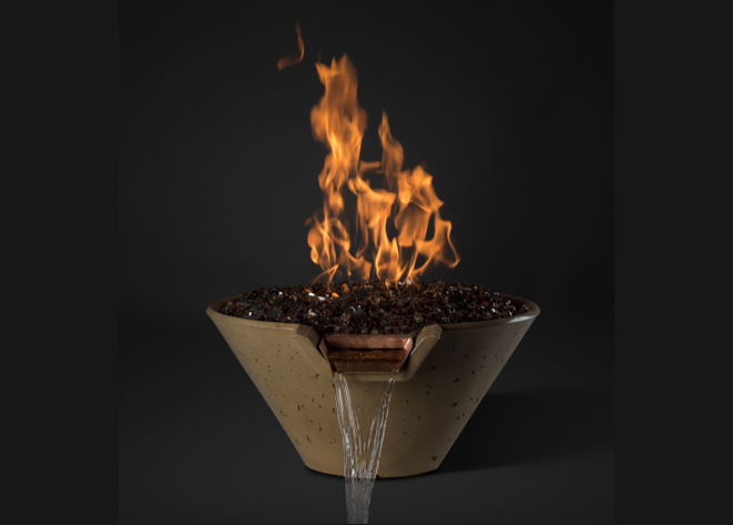 Conical Cascade Fire on Glass Bowl