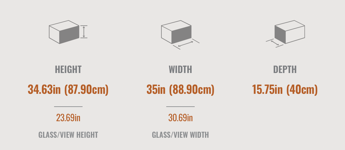 Ascent 36 Fireplace  Dimensions