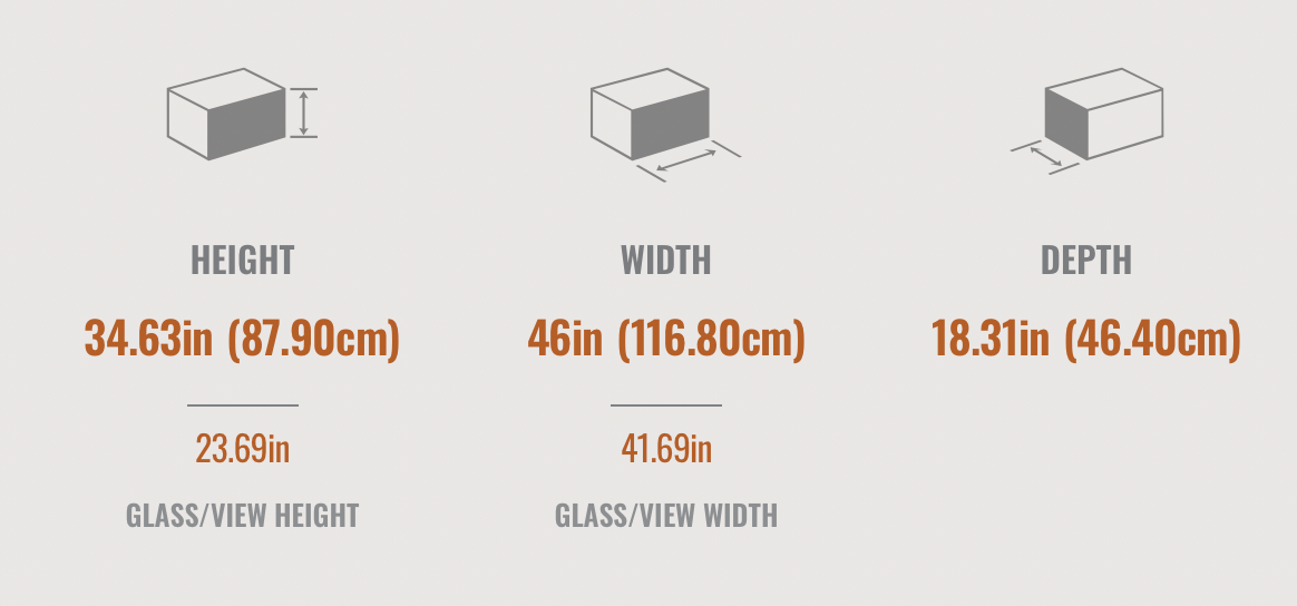 Ascent 46 Fireplace  Dimensions