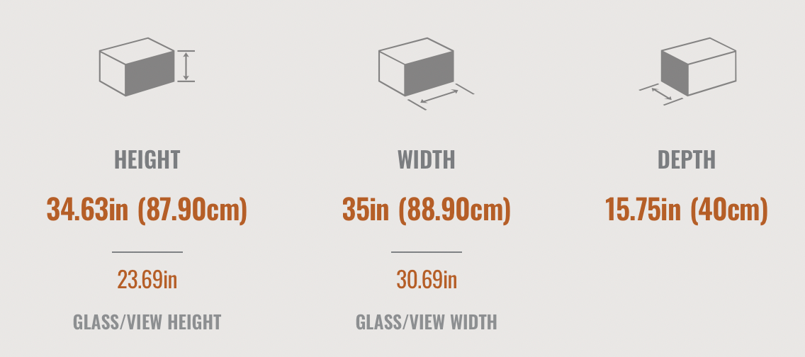 Ascent X 36 Fireplace  Dimensions