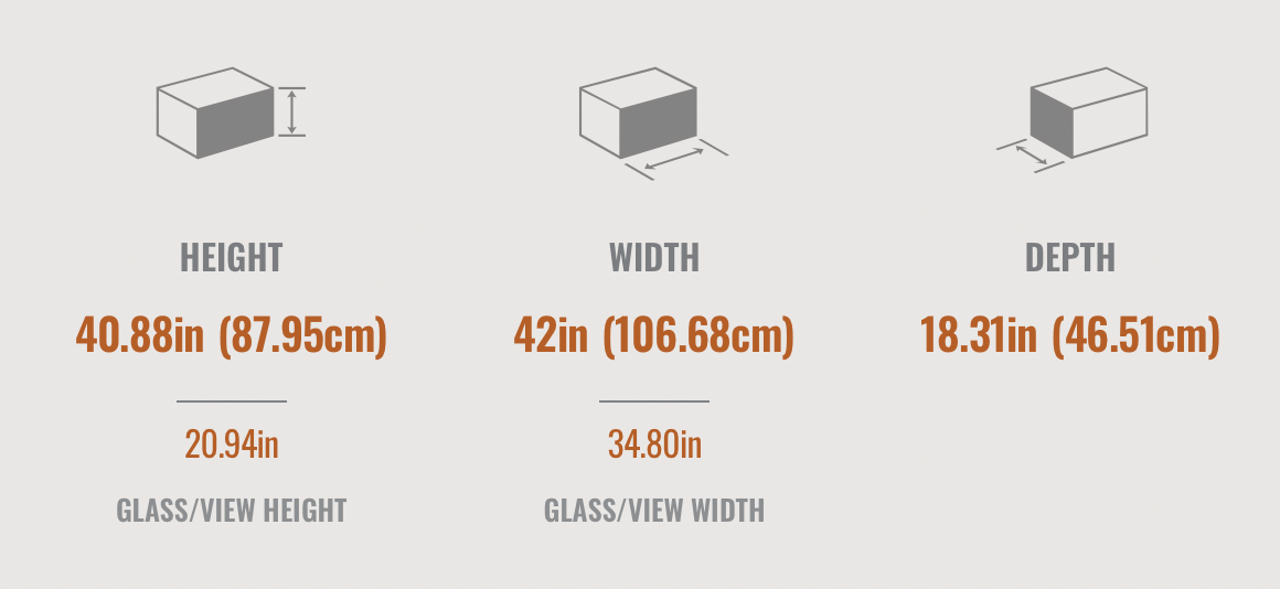 Ascent X 42 Fireplace  Dimensions