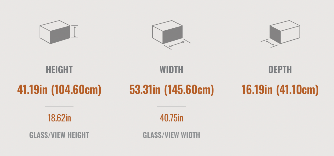 Vector 38 See Through Fireplace  Dimensions