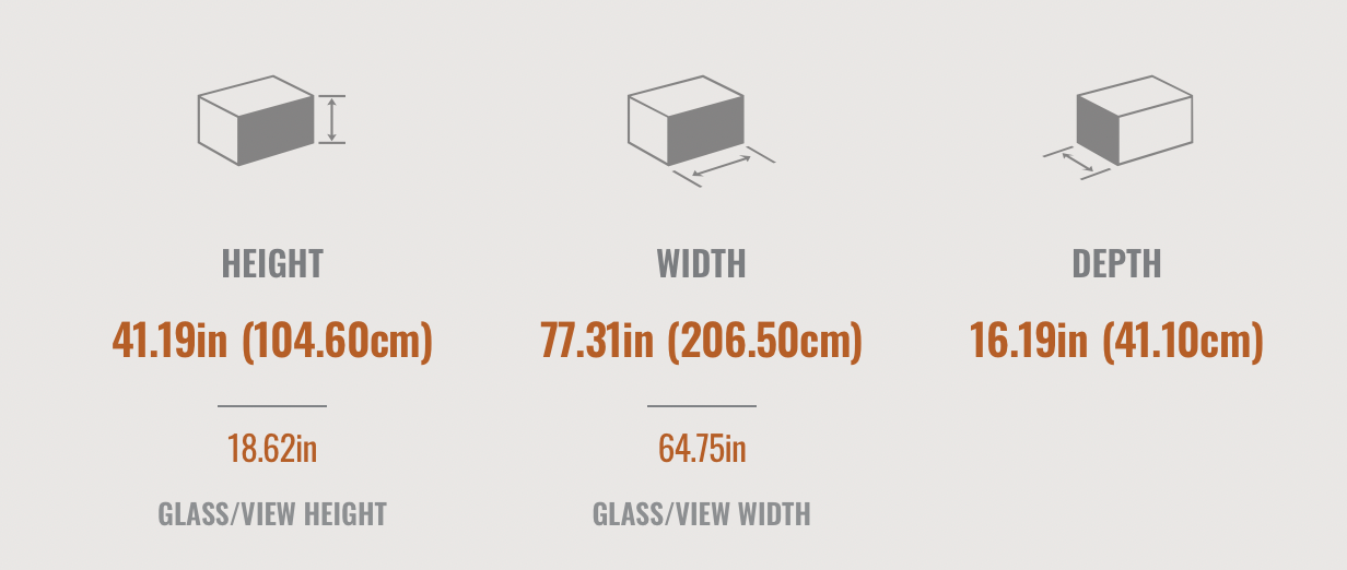 Vector 62 See Through Fireplace  Dimensions