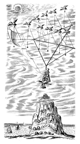 Image: Illustration facing page 29, Francis Godwin’s Man in the Moone