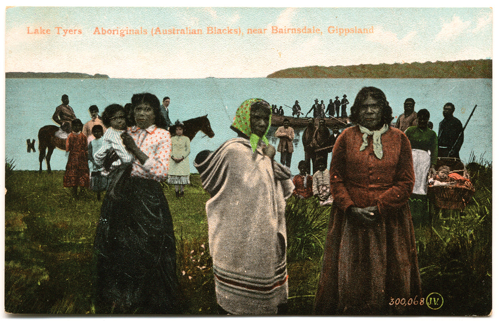 Lake Tyers, Aboriginals (Australian Blacks), near Bairnsdale, Gippsland, D. CA 1908. Peter Carolane Collection
