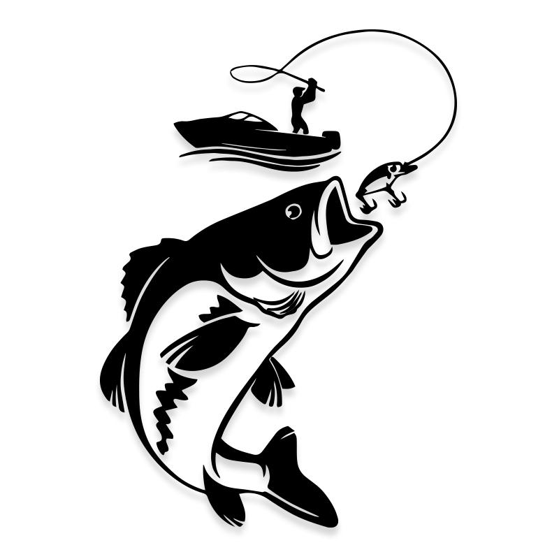 Bass Fishing Boat Fisherman Decal Sticker – Decalfly