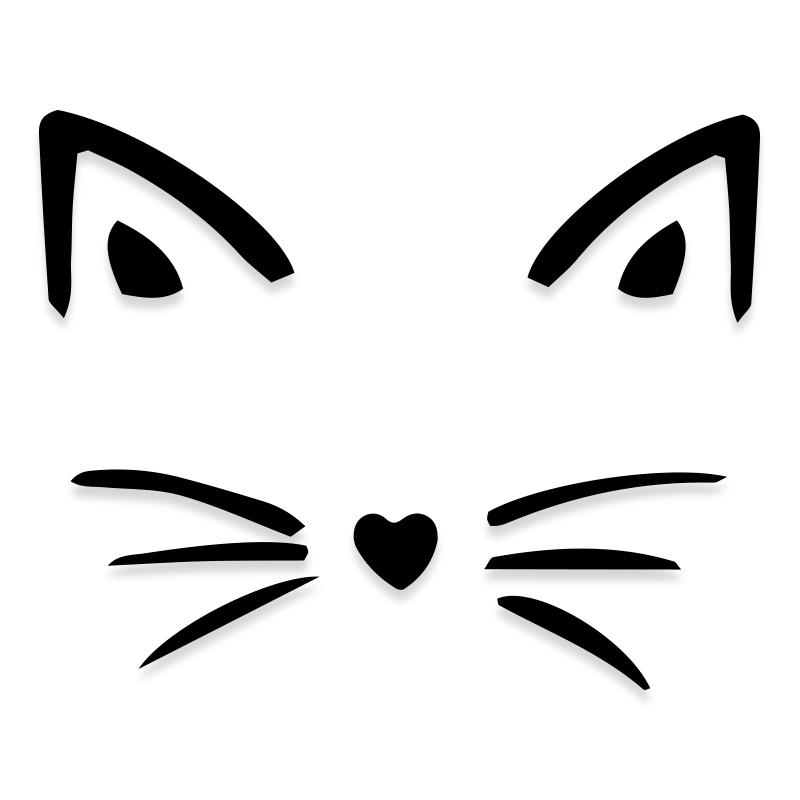 cat kitten face vinyl decal decalfly