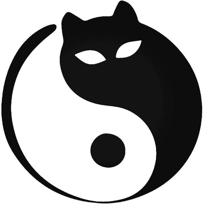 Cat Ying  Yang  Decal Sticker Decalfly