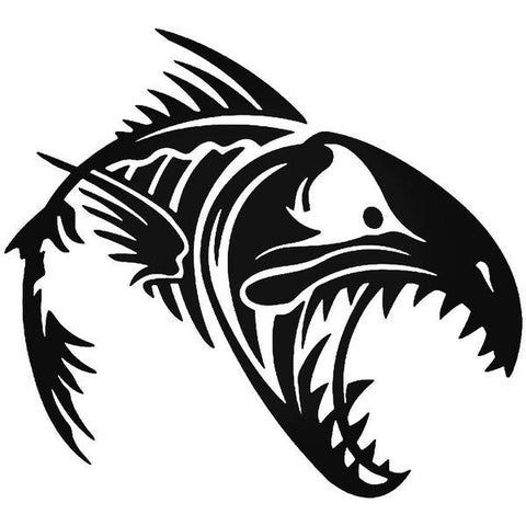 Pack of 2 Skeleton Fish Bones Vinyl Decal Sticker Kayak Fishing