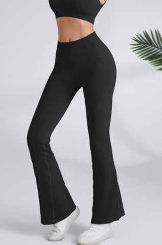 T Party Yoga Foldover Capri Pants, Black, XLarge 