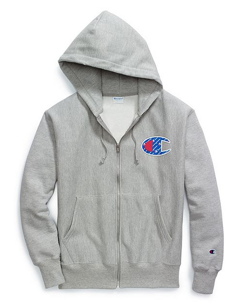 champion zip up hoodie white