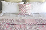 Pink Hand Block Printed Patchwork Cushion Cover