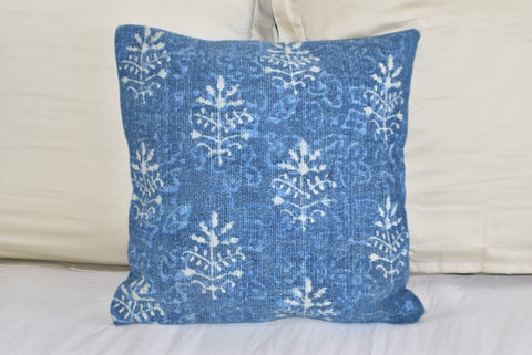 Indigo Booti Block Print Cotton Dari Cushion Cover 45cm