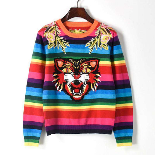 gucci rainbow tiger sweater