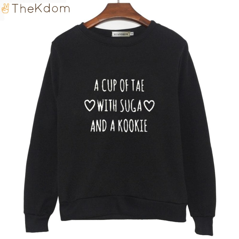 Kpop Bts A Cup Of Tae With Suga Kookie Sweatshirt Hoodies Sweatshirts The Kdom