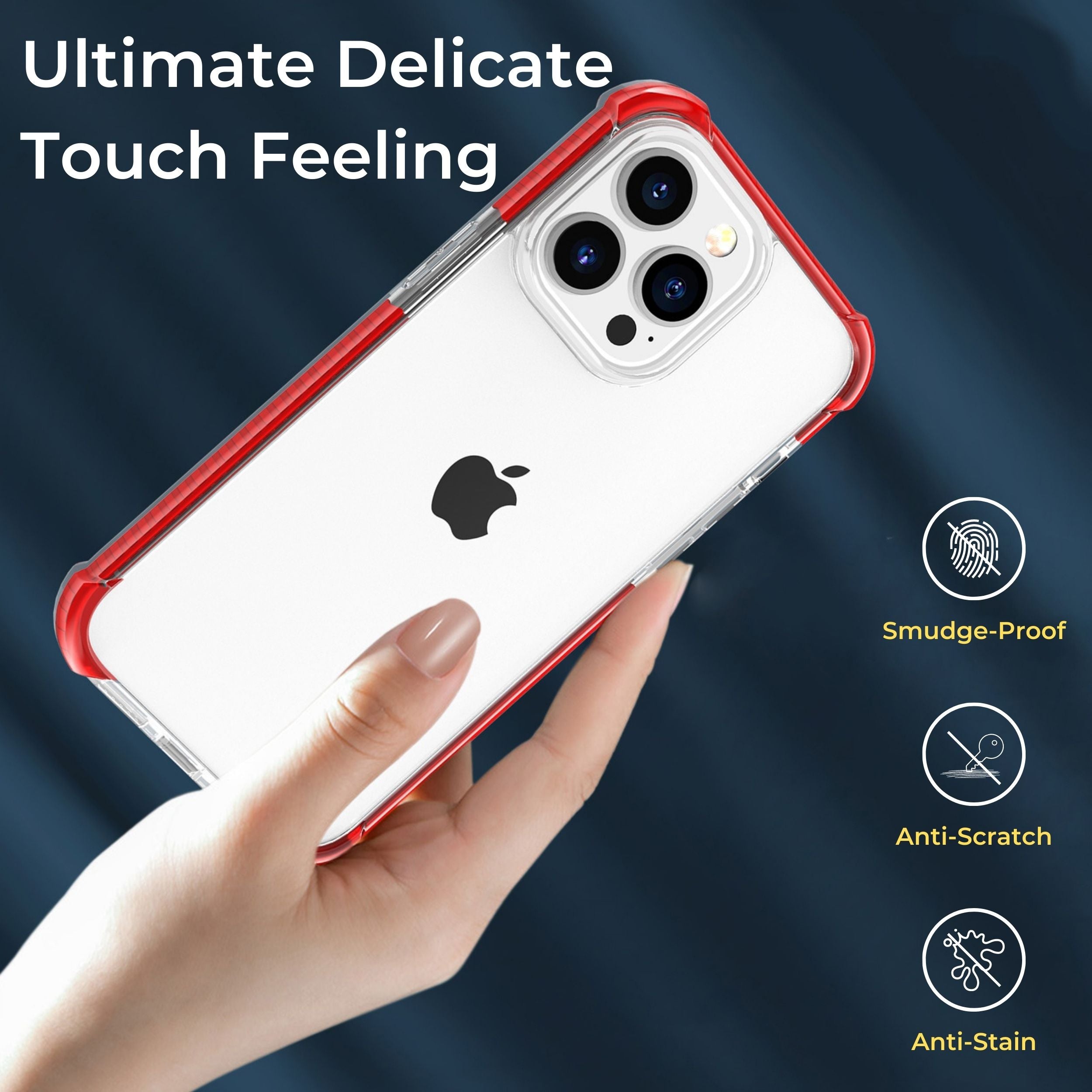 Hanogram Ultra Shockproof Case, ultimate delicate touch feeling, smudge proof, anti scratch, anti stain