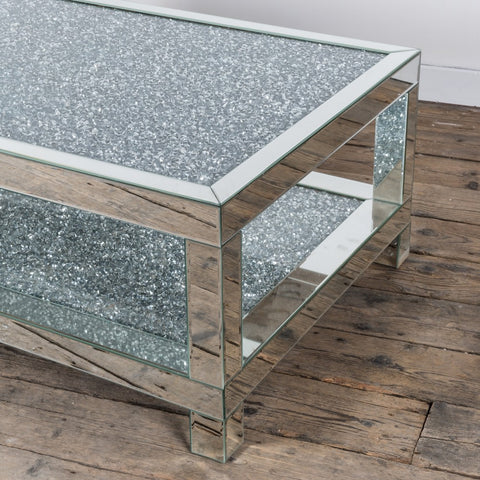 crystal glass coffee table