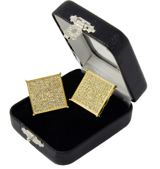 flat square diamond earrings