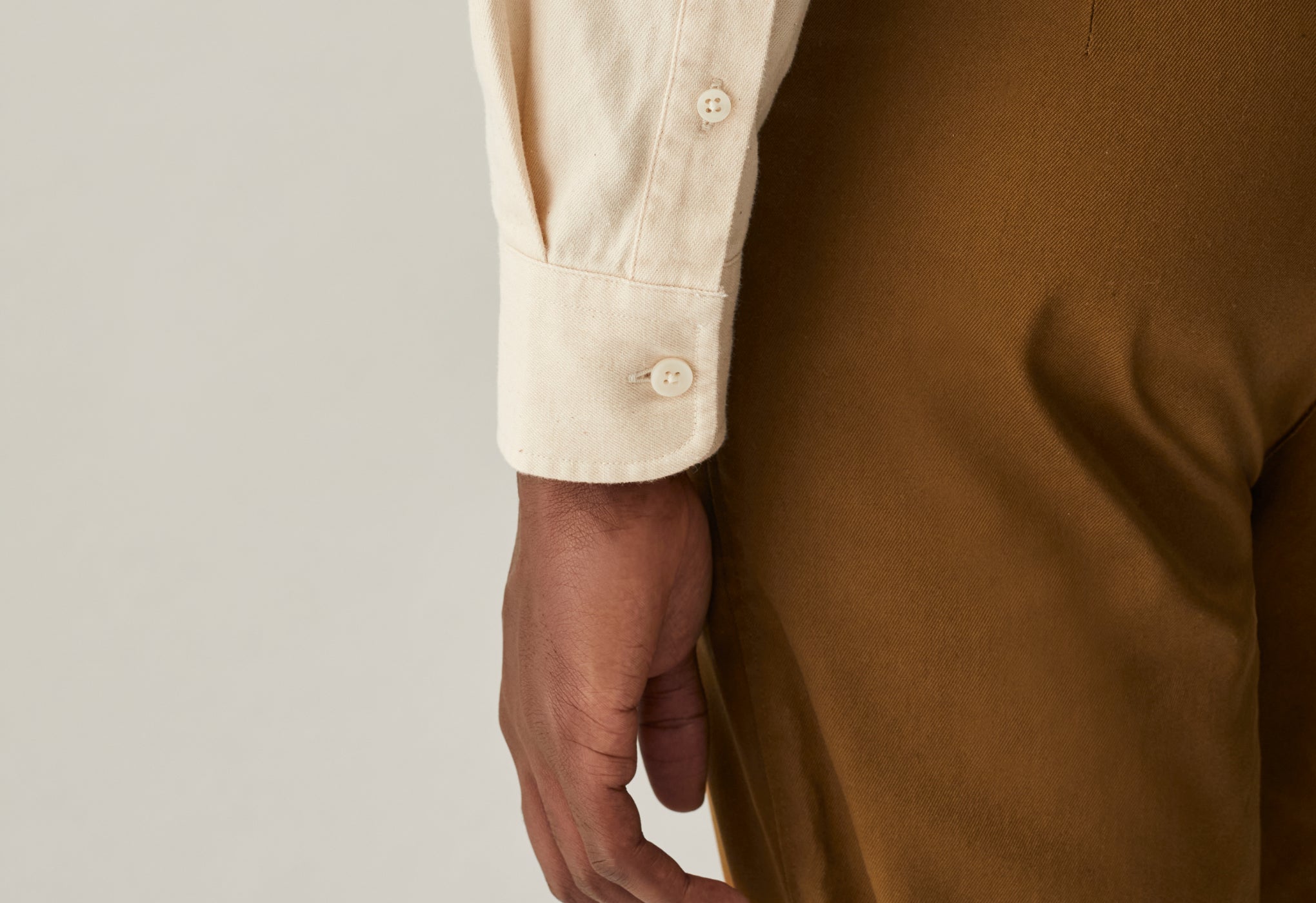 chemise jean écru boutons solides