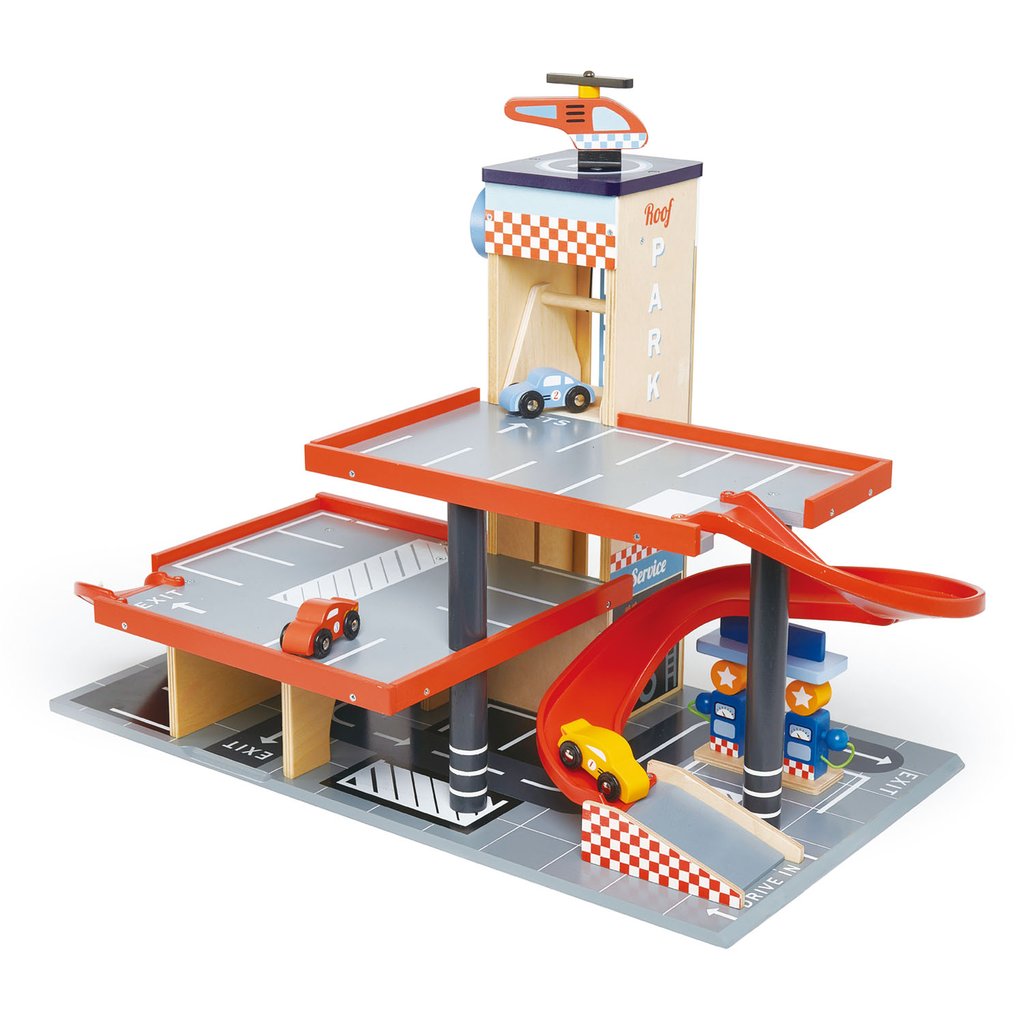 wooden toy garage