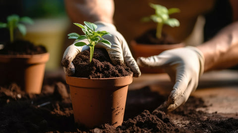 Transplanting seedling in Pot