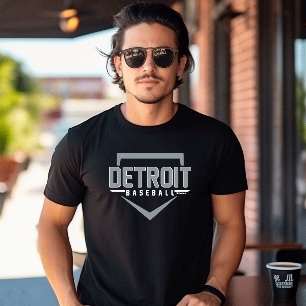 Image of "Detroit Baseball" Men's Crew T-Shirt