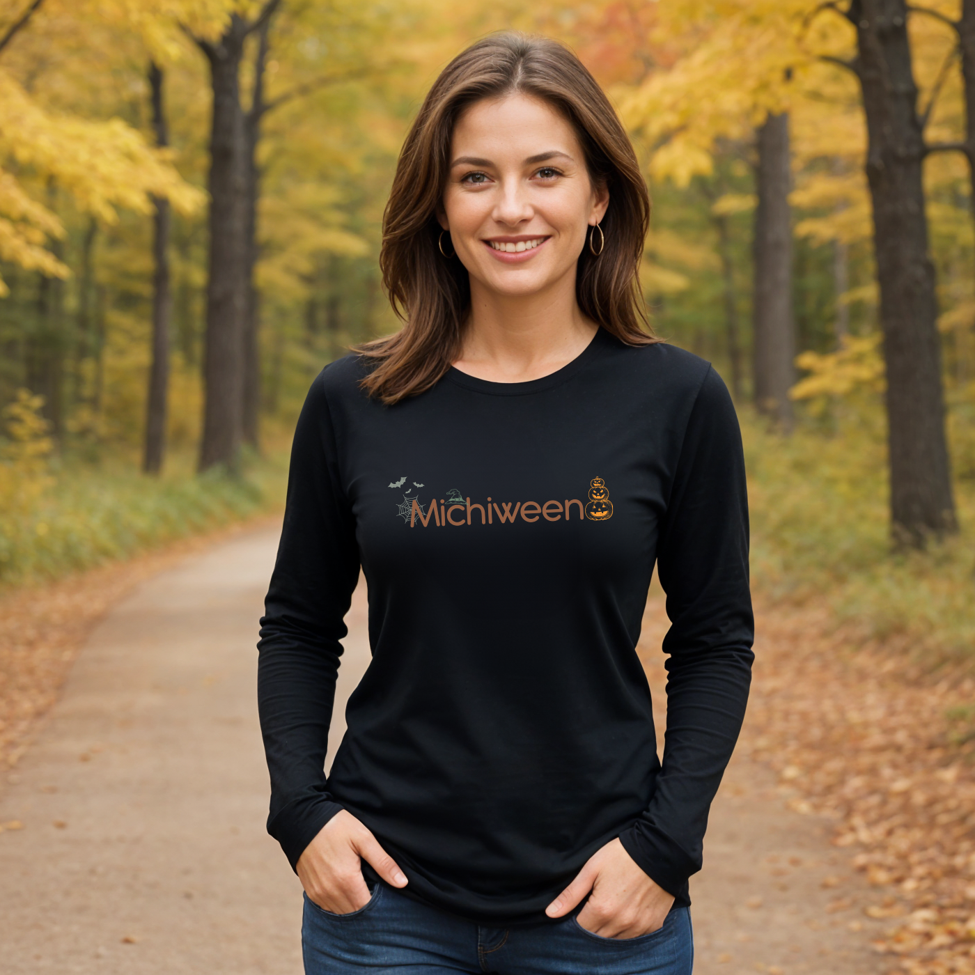 Image of "Michiween" Relaxed Fit Long Sleeve T-Shirt