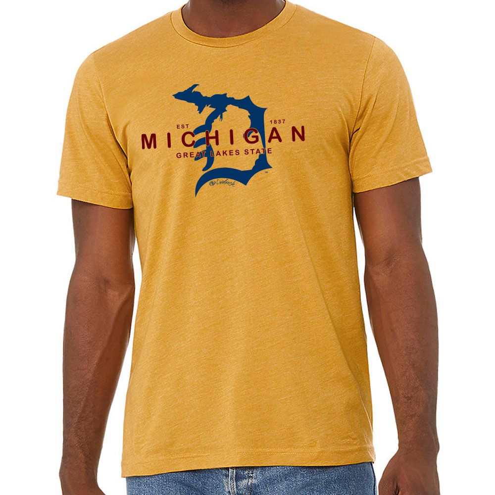 Image of "Michigan D Established 1837" Men's Crew T-Shirt